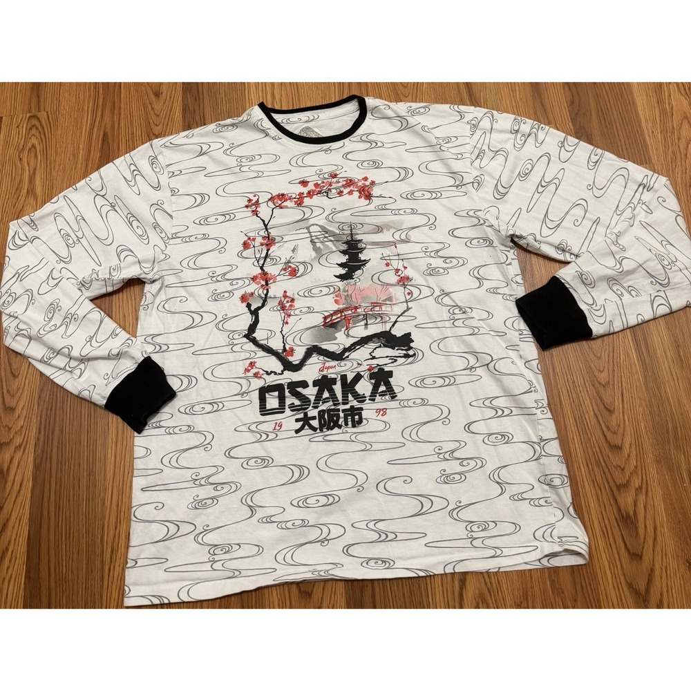 Original Gravity T-Shirt Mens Medium Osaka Japan All Over Print Long Sleeve